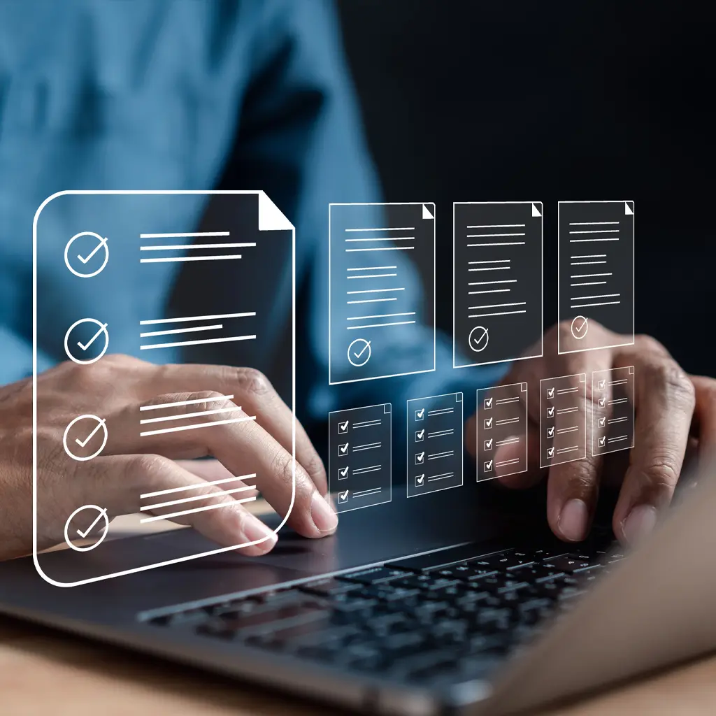 Person Completing Online Application