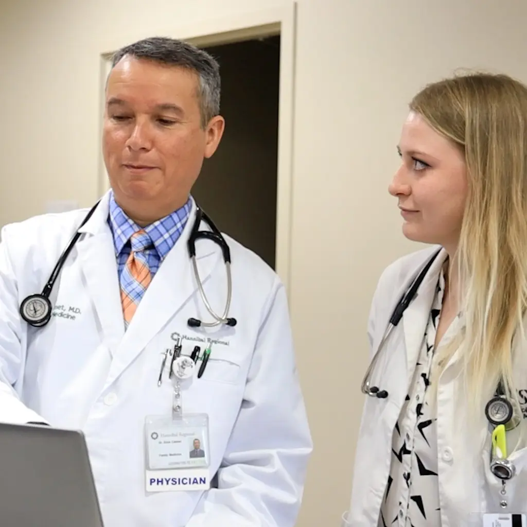 Doctor and student