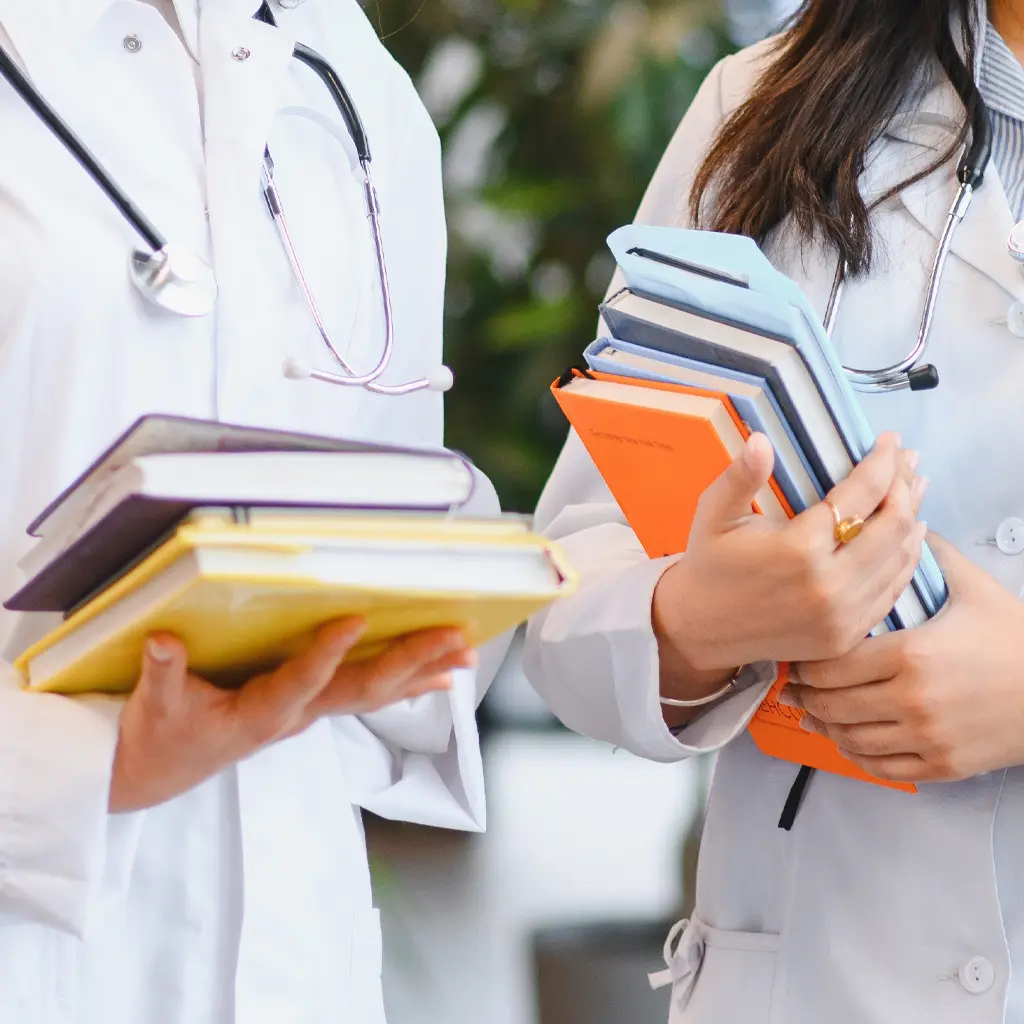 medical students with textbooks